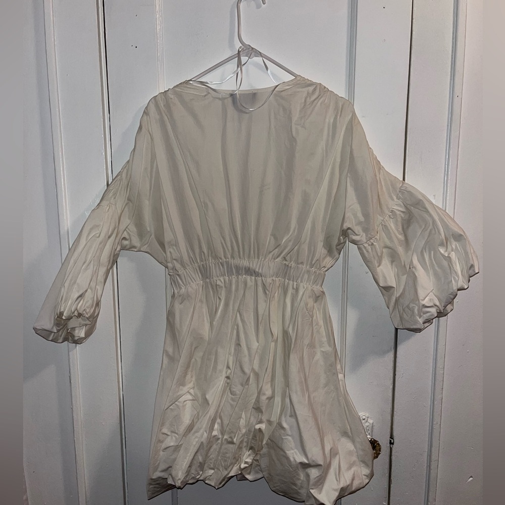 White puff dress